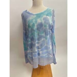 NEW CIVIDINI knit painted top in blue multi